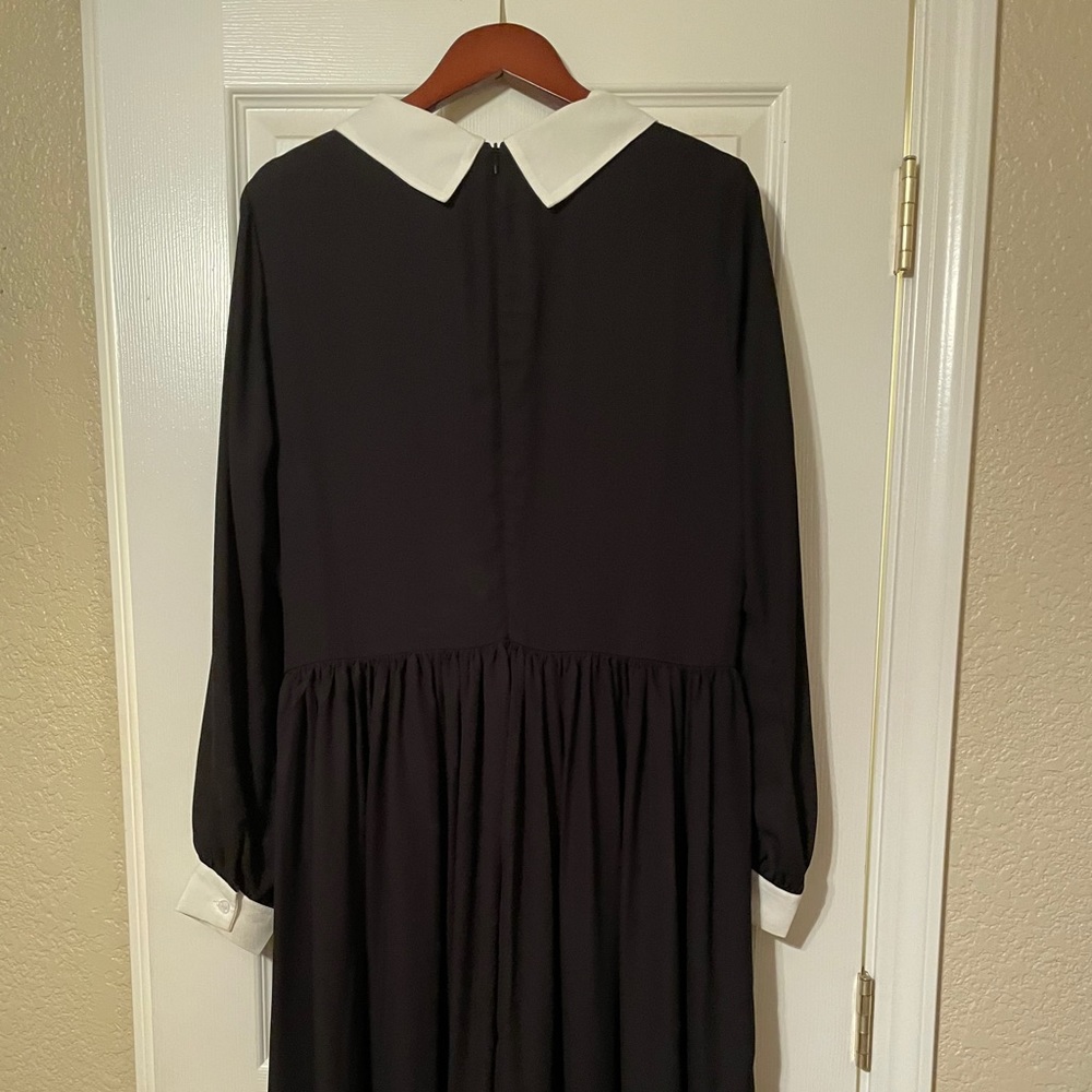 Black and White Collared Wednesday Dress